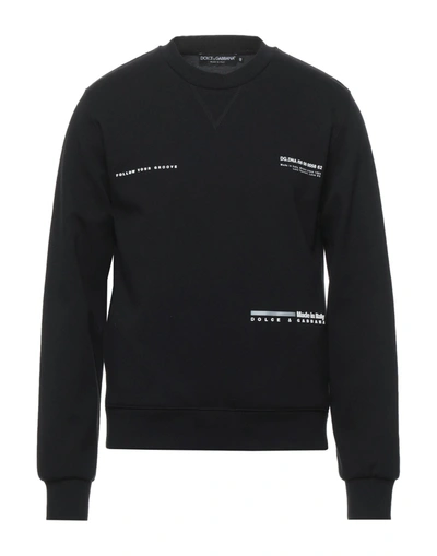 Shop Dolce & Gabbana Man Sweatshirt Black Size 46 Cotton, Polyester, Polyurethane