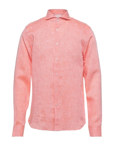Shop Fefè Glamour Pochette Fefē Man Shirt Salmon Pink Size 15 Linen