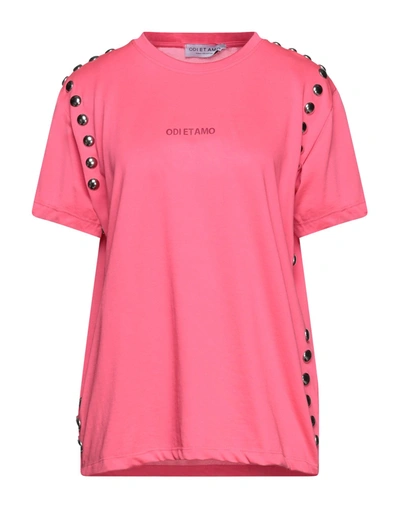 Shop Odi Et Amo Woman T-shirt Fuchsia Size Xs Cotton In Pink