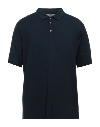 Shop Alpha Studio Man Polo Shirt Midnight Blue Size 36 Cotton, Elastane