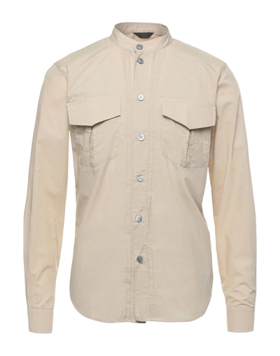 Shop Hōsio Man Shirt Beige Size 15 ¾ Cotton, Polyester