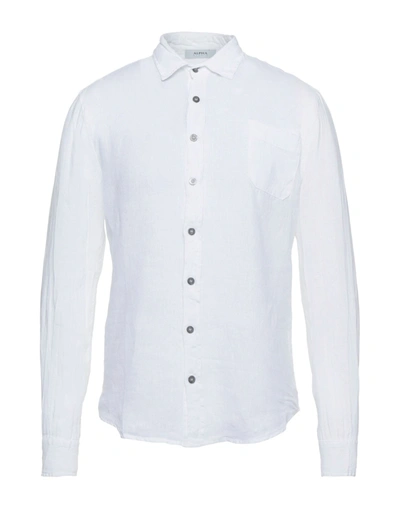 Shop Alpha Studio Man Shirt White Size 50 Linen