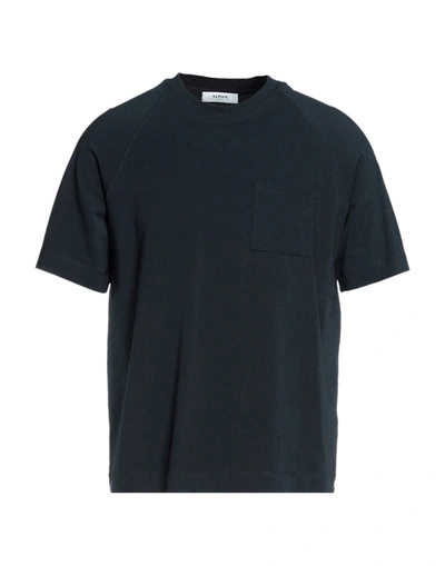 Shop Alpha Studio Man T-shirt Midnight Blue Size 36 Cotton, Elastane