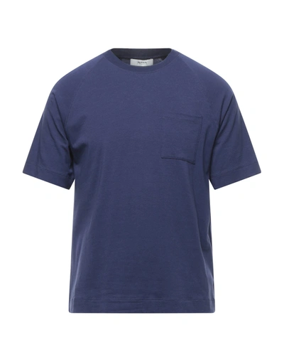 Shop Alpha Studio Man T-shirt Bright Blue Size 36 Cotton, Elastane