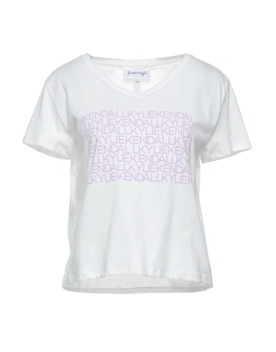 Shop Kendall + Kylie Woman T-shirt White Size L Cotton, Elastane