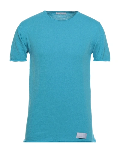 Shop Adriano Langella Man Sweater Sky Blue Size M Cotton, Acrylic