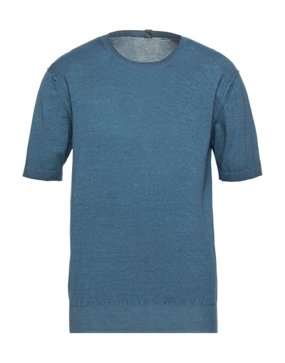 Shop Hōsio Man Sweater Slate Blue Size S Cotton
