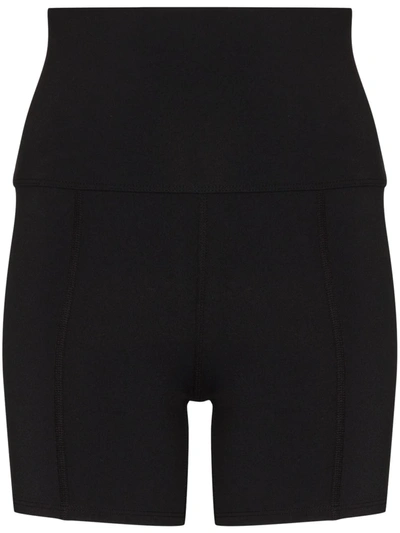 Shop Live The Process Geometric High-waisted Shorts In Schwarz