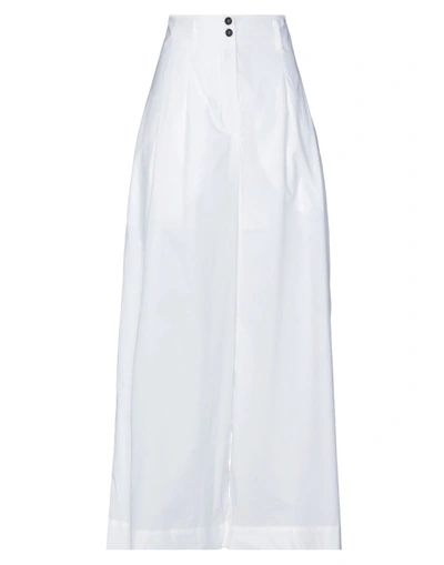 Shop Isabel Benenato Woman Pants White Size 6 Cotton