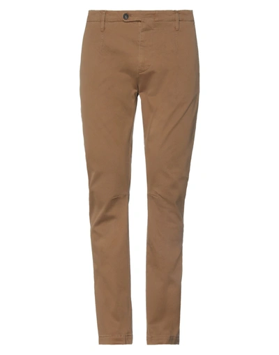 Shop Novemb3r Man Pants Camel Size 33 Cotton, Elastane In Beige