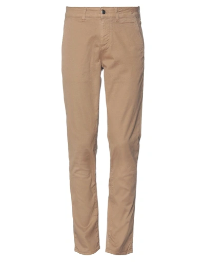 Shop Care Label Man Pants Camel Size 29 Cotton, Elastane In Beige