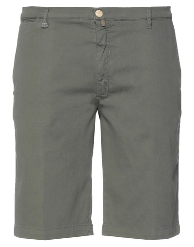 Shop Barbati Man Shorts & Bermuda Shorts Dark Green Size 40 Cotton, Elastane