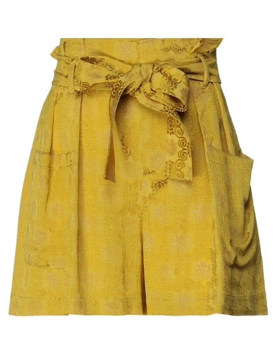 Shop Red Valentino Woman Shorts & Bermuda Shorts Yellow Size 4 Viscose, Metallic Fiber, Elastane