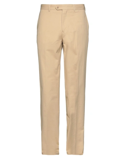 Shop Jasper Reed Man Pants Beige Size 36 Cotton
