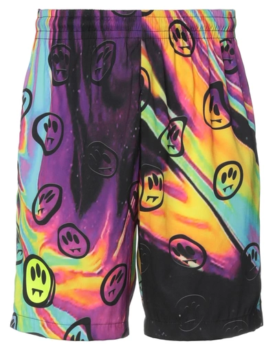 Shop Barrow Man Shorts & Bermuda Shorts Dark Purple Size Xl Polyacrylic, Elastane