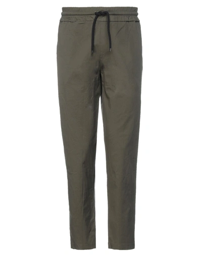 Shop Adriano Langella Man Pants Military Green Size L Cotton, Elastane