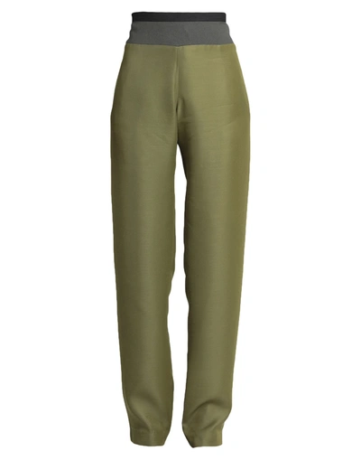 Shop Haider Ackermann Woman Pants Military Green Size 6 Rayon, Silk