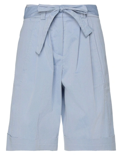 Shop Peserico Woman Shorts & Bermuda Shorts Azure Size 2 Cotton, Polyester, Elastane In Blue