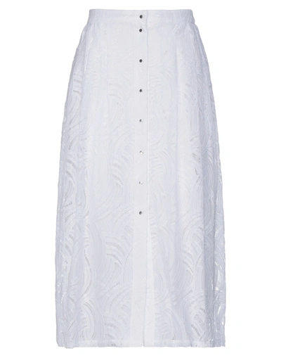 Shop Roseanna Woman Midi Skirt White Size 4 Cotton, Polyamide