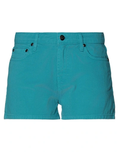 Shop Sundek Denim Shorts In Turquoise