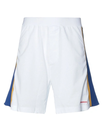 Shop Dsquared2 Man Shorts & Bermuda Shorts White Size L Cotton