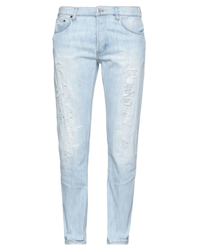 Shop Aglini Man Denim Pants Blue Size 36 Cotton, Elastomultiester