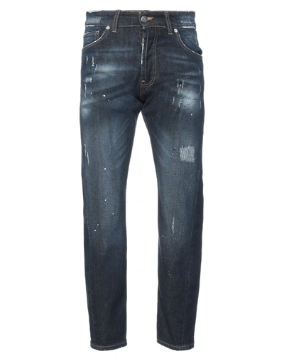 Shop Adriano Langella Man Jeans Blue Size 32 Cotton, Elastane