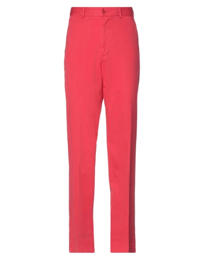 Shop Henry Cotton's Pants In Red