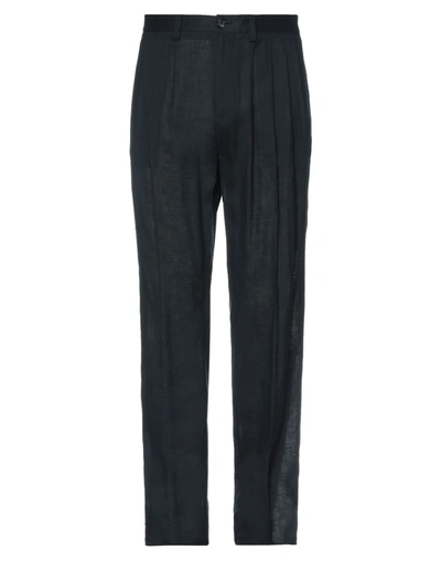 Shop Dolce & Gabbana Man Pants Midnight Blue Size 40 Linen, Polyester, Viscose