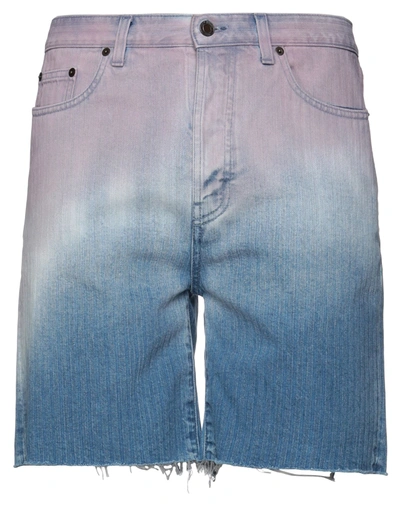 Shop Saint Laurent Man Denim Shorts Pastel Pink Size 30 Cotton