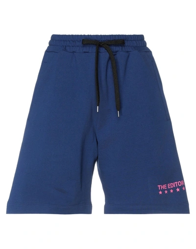 Shop The Editor Woman Shorts & Bermuda Shorts Blue Size L Cotton