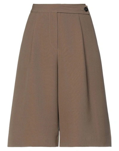 Shop Covert Woman Cropped Pants Khaki Size 6 Polyester, Virgin Wool, Viscose In Beige