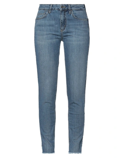 Shop Liu •jo Woman Jeans Blue Size 24w-28l Cotton, Elastane