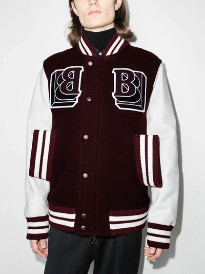 BURBERRY LOGO-PATCH VARSITY JACKET 