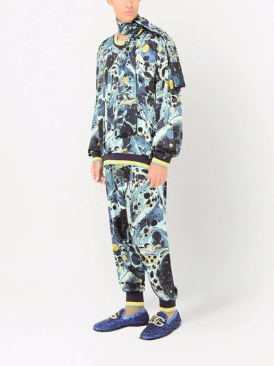 Dolce & Gabbana Graphic-print Track Trousers In Blau