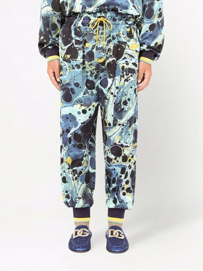 Dolce & Gabbana Graphic-print Track Trousers In Blau