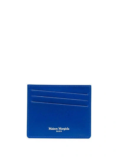 Shop Maison Margiela Asymmetric Slots Cardholder In Blau