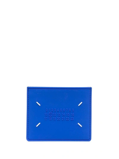 Shop Maison Margiela Asymmetric Slots Cardholder In Blau
