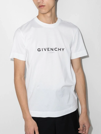 Shop Givenchy Logo-print Cotton T-shirt In Weiss