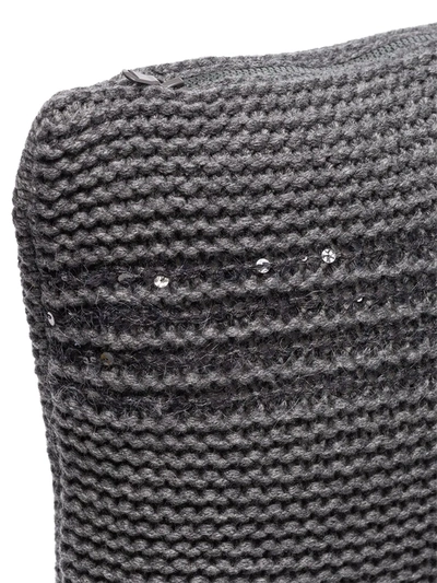 Shop Brunello Cucinelli Chunky-knit Cashmere Cushion In Grau