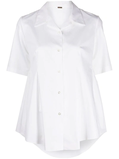 Shop Adam Lippes Side-gathered Cotton Shirt In Weiss