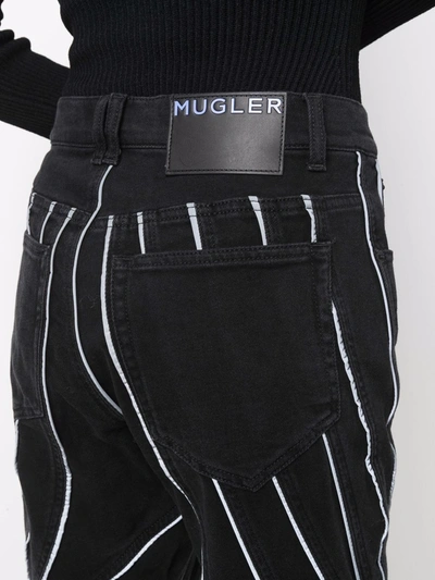 Shop Mugler Spiral Straight-leg Jeans In Schwarz