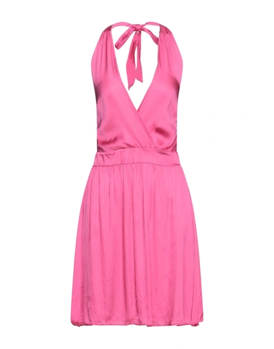 Shop Kaos Woman Mini Dress Fuchsia Size 8 Viscose In Pink