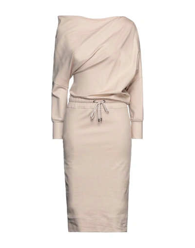 Shop Tom Ford Woman Maxi Dress Light Brown Size 2 Silk, Cotton, Elastane, Polyamide In Beige