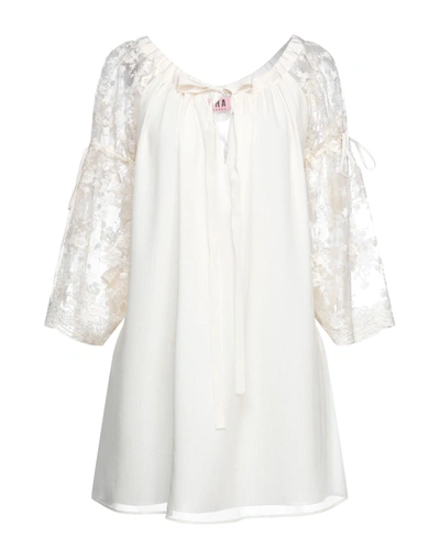 Shop Gna Gina Gorgeous Woman Mini Dress Ivory Size 8 Polyester, Viscose, Cotton In White