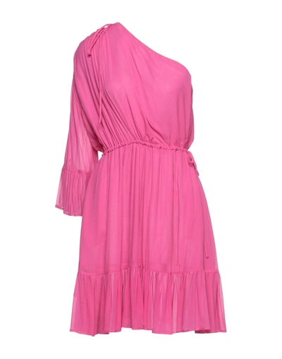 Shop Msgm Woman Mini Dress Fuchsia Size 4 Viscose In Pink