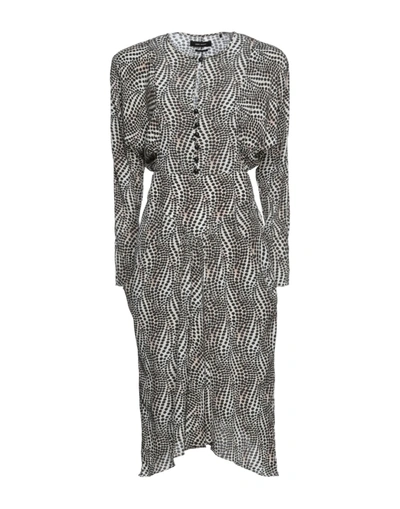 Shop Isabel Marant Woman Midi Dress Beige Size 8 Silk, Elastane