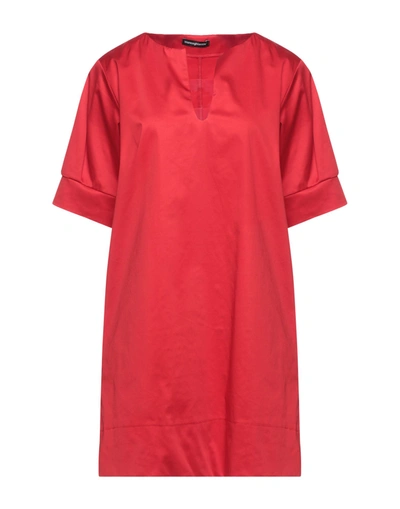 Shop Biancoghiaccio Woman Short Dress Red Size 8 Cotton, Elastane
