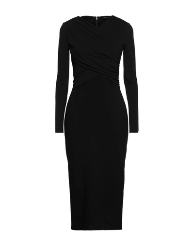 Shop Giorgio Armani Woman Midi Dress Black Size 10 Viscose, Polyamide, Elastane