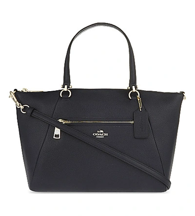 Shop Coach Praire Leather Tote In Navy